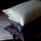 Leda. suprise cushion in white, dust and aubergine