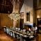 Dining room with chandelier in ivory