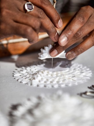 Making of flowers ...